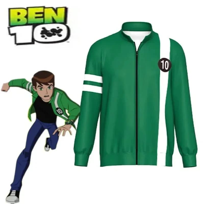 Anime ben10 Alien Force Tennyson Cosplay Costume Halloween Outfits Unisex Sweatshirt Jacket Hoodies Zipper Coat Casual Uniformss