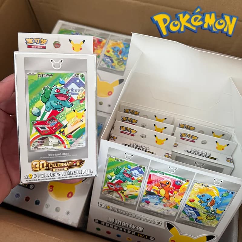 Carte Illustrate Commemorative del 30° Anniversario di Pokemon, Set di Carte PTCG dei Partner Iniziali Vol.1 in Cinese Semplificato, Regalo