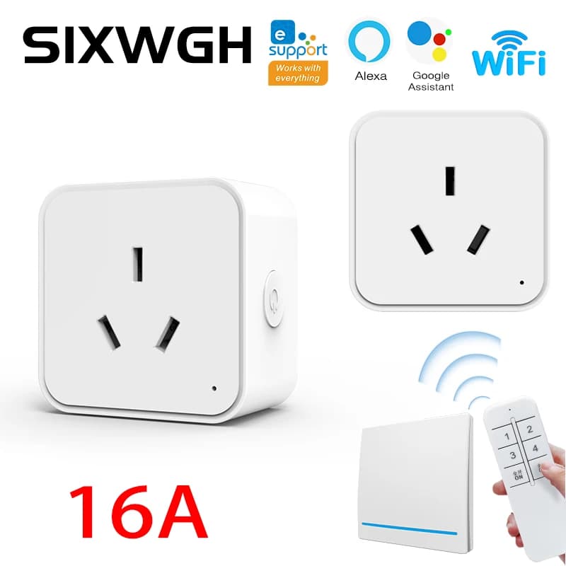Presa intelligente WiFi eWeLink 16A AU, controllo remoto, compatibile con Alexa e Google Assistant, programmazione e timer per dispositivi Smart Home