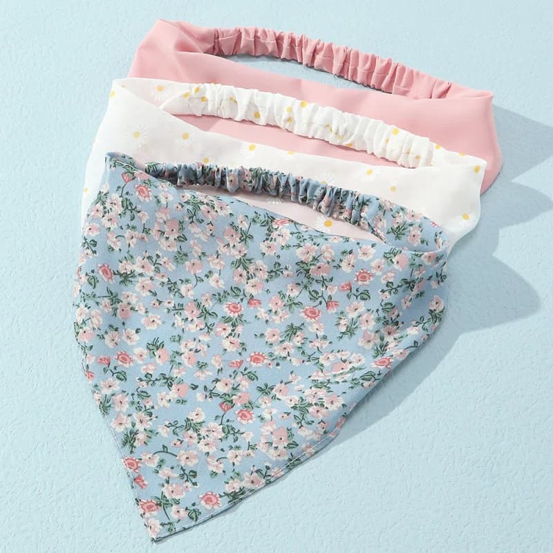 Set di 3 foulard triangolari pastello tricolore – Sciarpa leggera per uso quotidiano e all'aperto.