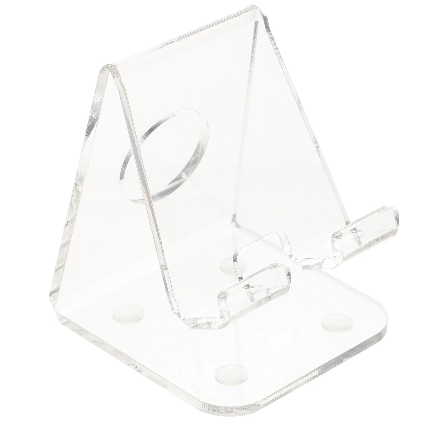 Desktop Phone Stand Acrylic Transparent Smartphone Display Holder Lightweight Portable Mobile Phone Rack for Home Office Retail