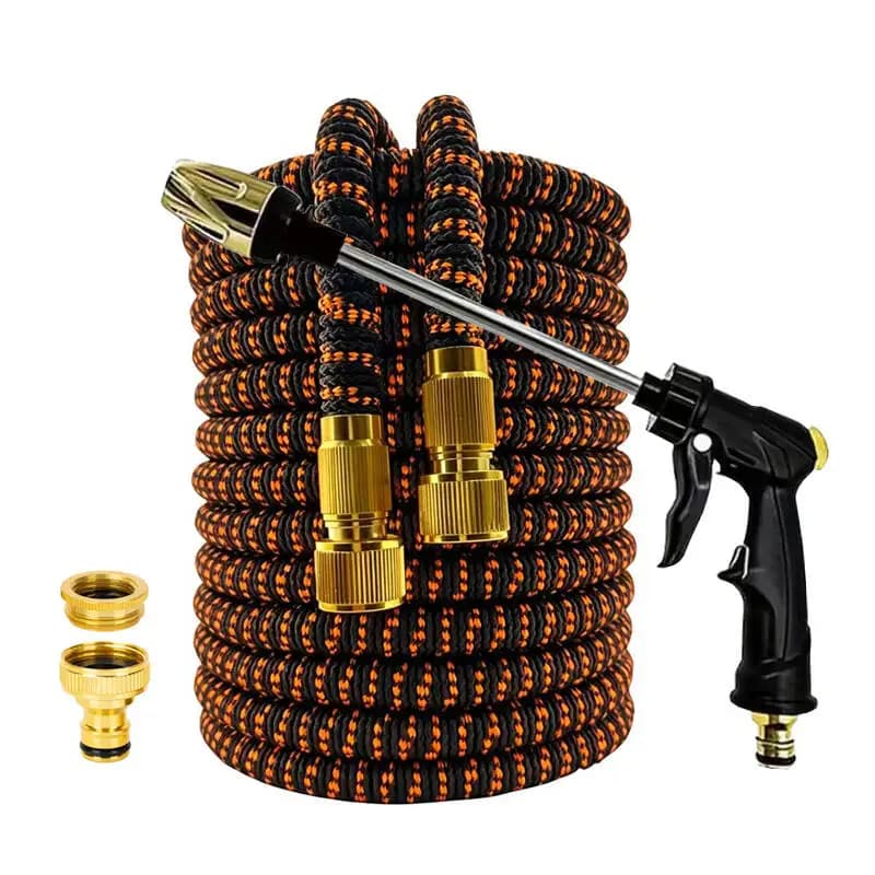 Extensible Magic Hose Flexible Garden Water Pipe Courtyard Irrigation Tool High Pressure Car Wash Clean Water Gun 25FT-100FT