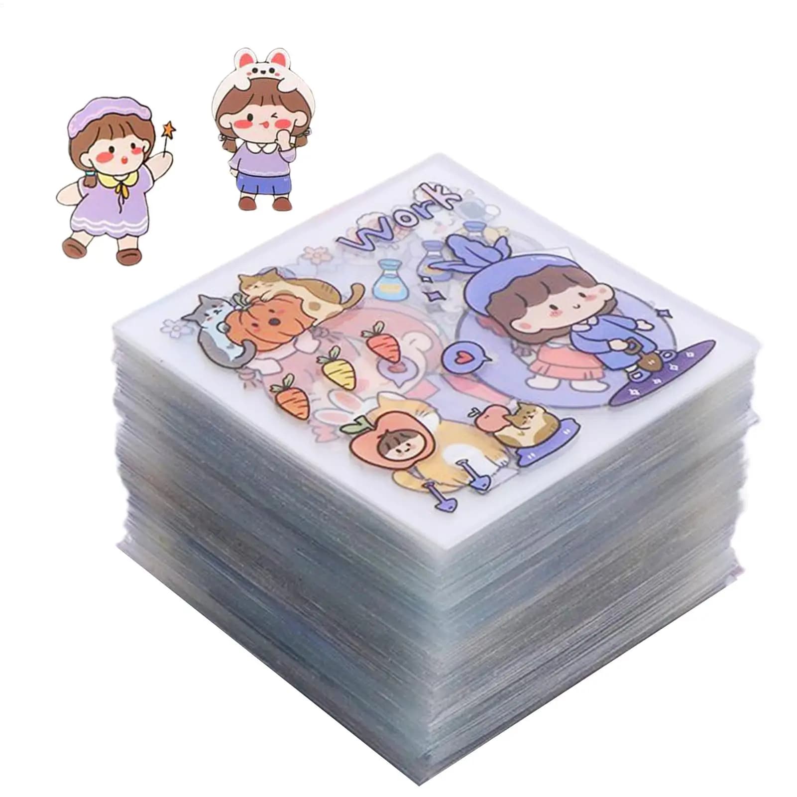 Adesivi Carini a Tema Ragazza Cartoon, 100 Pezzi, per Scrapbooking, Planner, Quaderni, Impermeabili, per Laptop e Bottiglie d'Acqua, Creativi e Resistenti all'Acqua