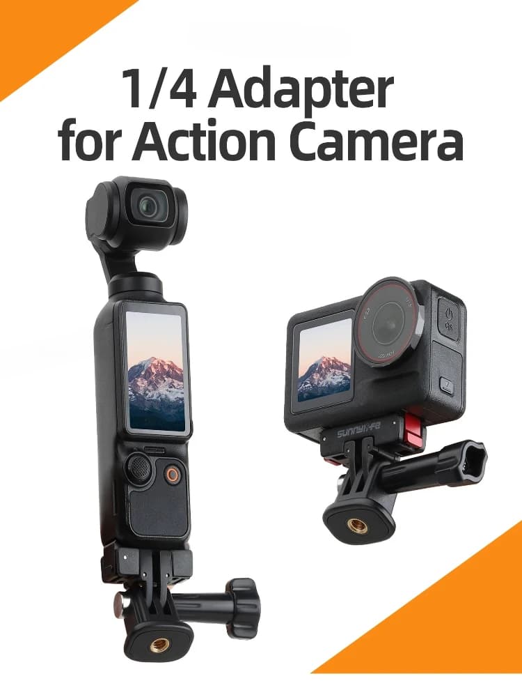 1/4" Screw Mount Adapter, Universal Camera Bracket for DJI OSMO Action 5 Pro 4 3, Pocket 3, Insta360 Ace Pro 2 X4 X3, Sunnylife