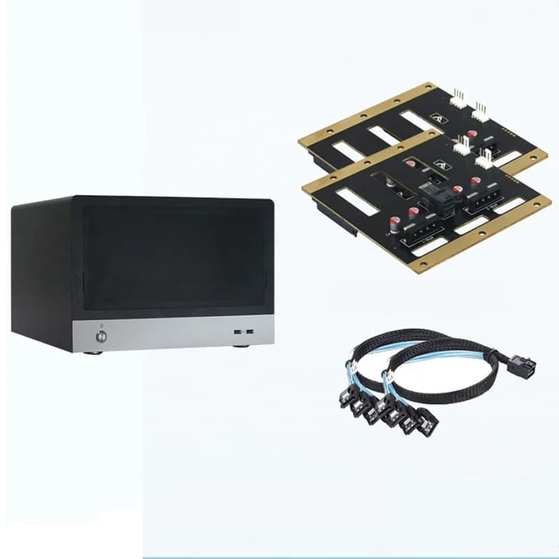 Nuovo ufficio Home Storage Chassis server hot-swap Custodia NAS Backplane SATA Supporto USB 3.0 Scheda madre Matx