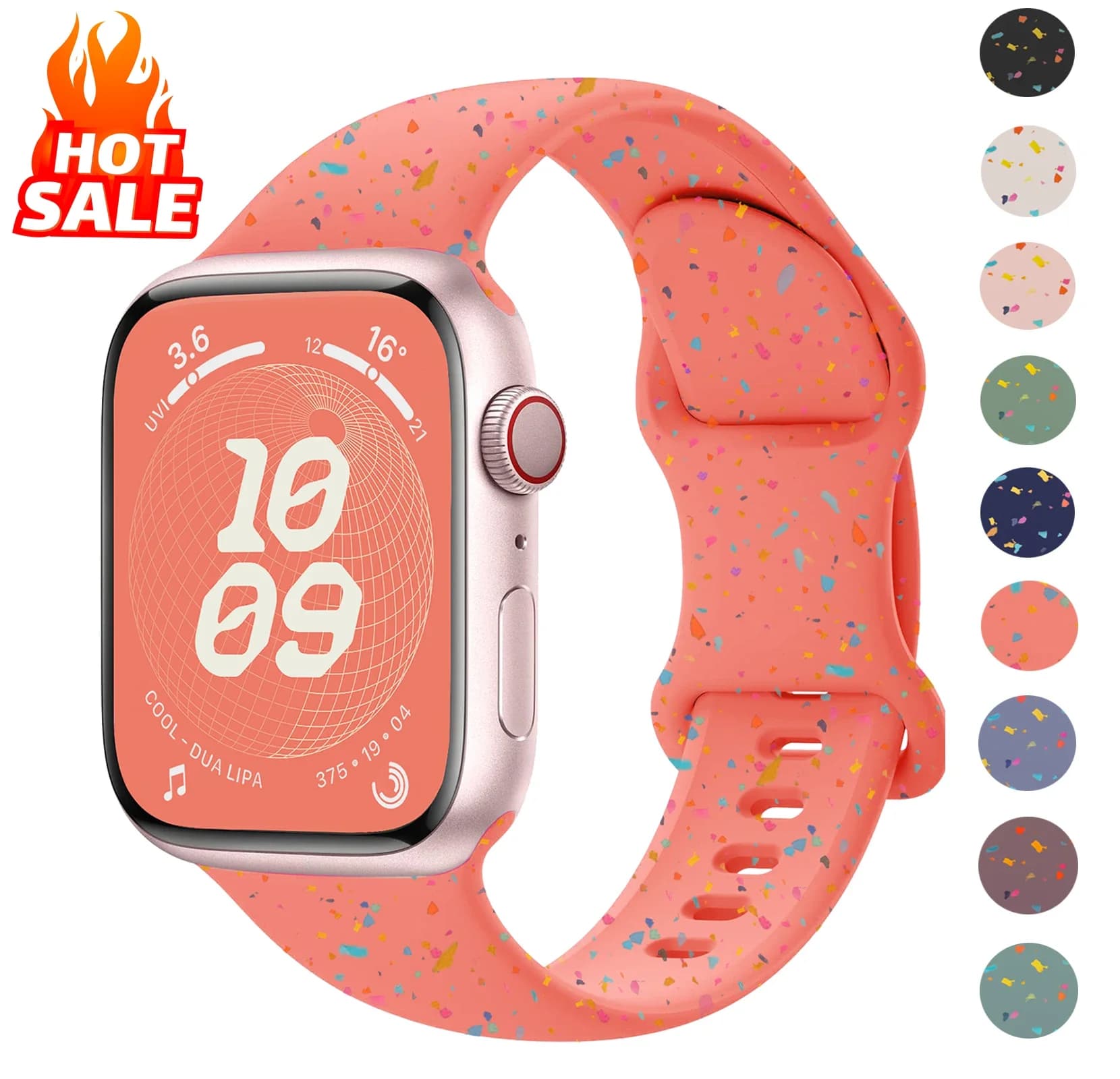 Sport Silicone Loop for Apple watch band 45mm 41mm 44mm 40mm 38mm 49mm Soft bracelet iwatch Series 9 8 7 6 5 3 SE Ultra 2 strap