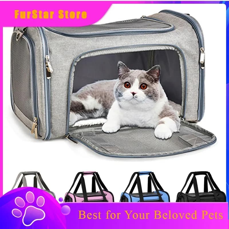 FurStarPortable Dog Cat Carrier Bag Soft Side Backpack Pet Carriers Dog Travel Bags Airline Approved Transport Outgoing Pets Ha