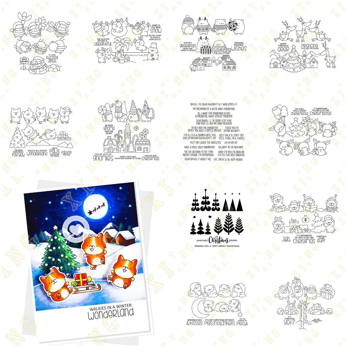 Laugh Out Loud Christmas Deck The Halls Fustelles and Stamps Scrapbook Diary Decoration Stencil Embossing Model DIY Card