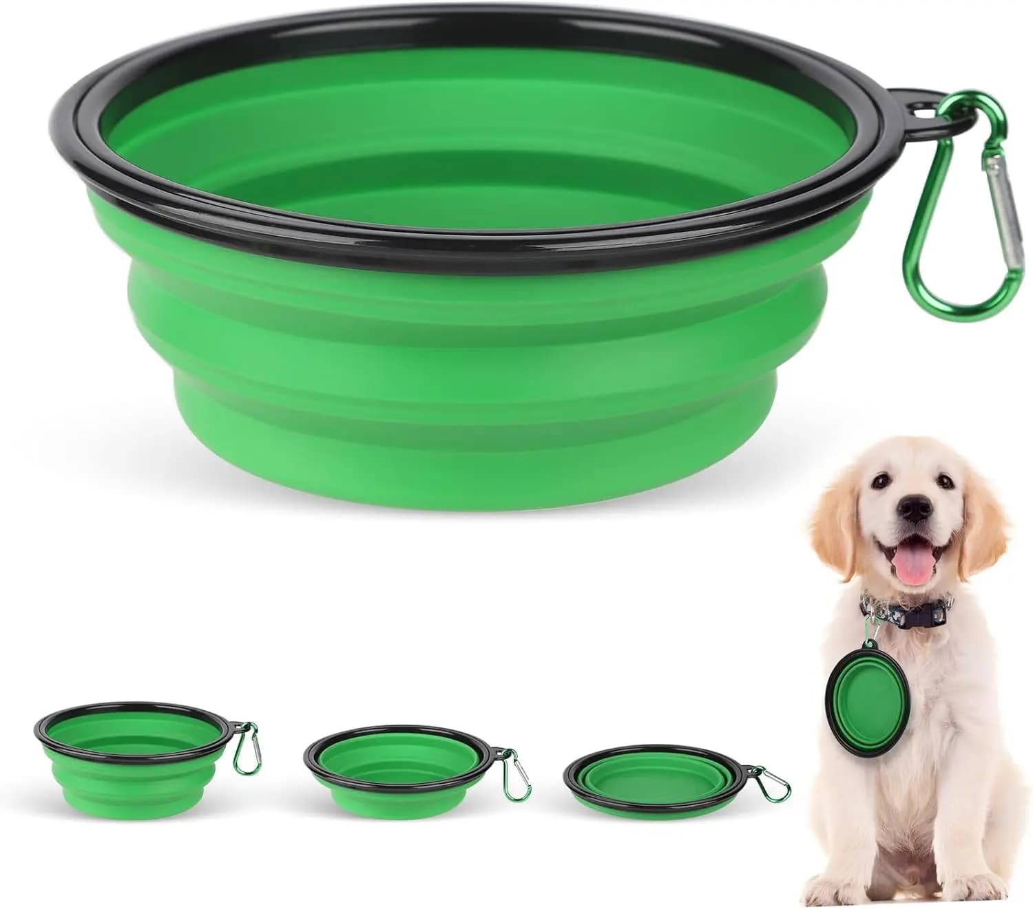 Ciotola per cani pieghevole TPR | Piatto d'acqua pieghevole per alimenti per animali domestici | Flessibile, senza BPA e portatile per i viaggi