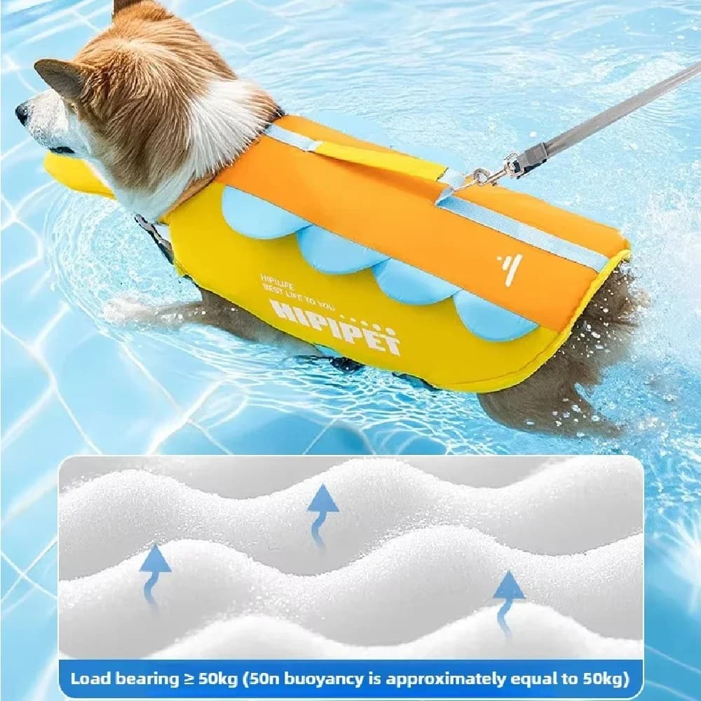 1Pcs Dog Swim Vest, High Buoyancy Dog Life Jacket with Rescue Handle Adjustable for Swimming Boating Pet