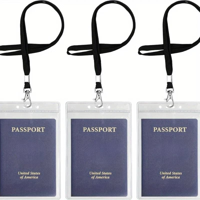 Porta Carte d'Identità in PVC Trasparente e Resistente, Porta Passaporto Morbido di Qualità, Porta Badge per Esposizioni, Lavoro, Autobus, Campus, Studenti