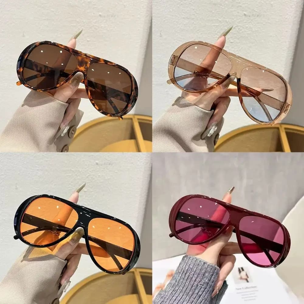 Trendy PC Sunglasses UV380 Protection Blue Light Blocking Sun Glasses Vintage Retro Lens Goggles Sun Protection