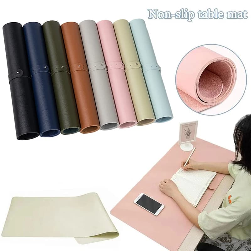 Foldable Table Mat for Nail Art PU Leather Study Desk Mat Nail Arm Bearing Waterproof Scratch Dirt Easy Cleaning