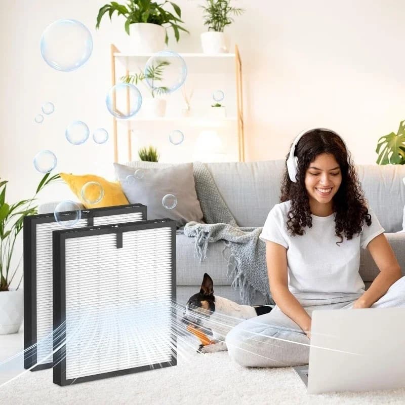 HY4866 Air Purifier Replacement Filter HEPA with Activated Carbon 2-Pack Set for Home Office Use Clean Air