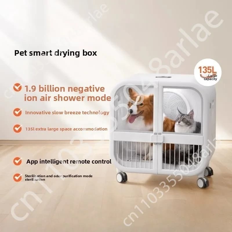 Scatola per asciugare animali domestici, asciugacapelli automatico per cani e gatti, acqua che soffia, bagno, asciugacapelli, asciugacapelli per uso domestico