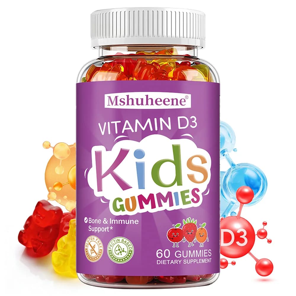 Vitamin D3 gums for children – Support for bones and teeth, immune health, muscle function, delicious chewing supplement for children