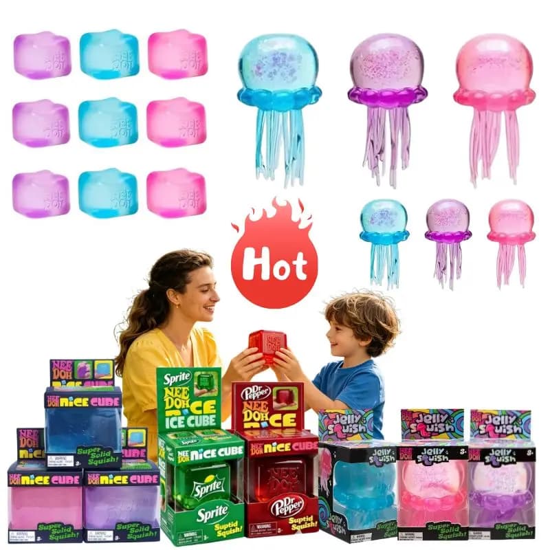 @! Squishy Toy a Forma di Medusa e Cubo - Giocattolo Antistress Morbido e Spremibile - Premium Disponibile per Adulti - Regalo Perfetto