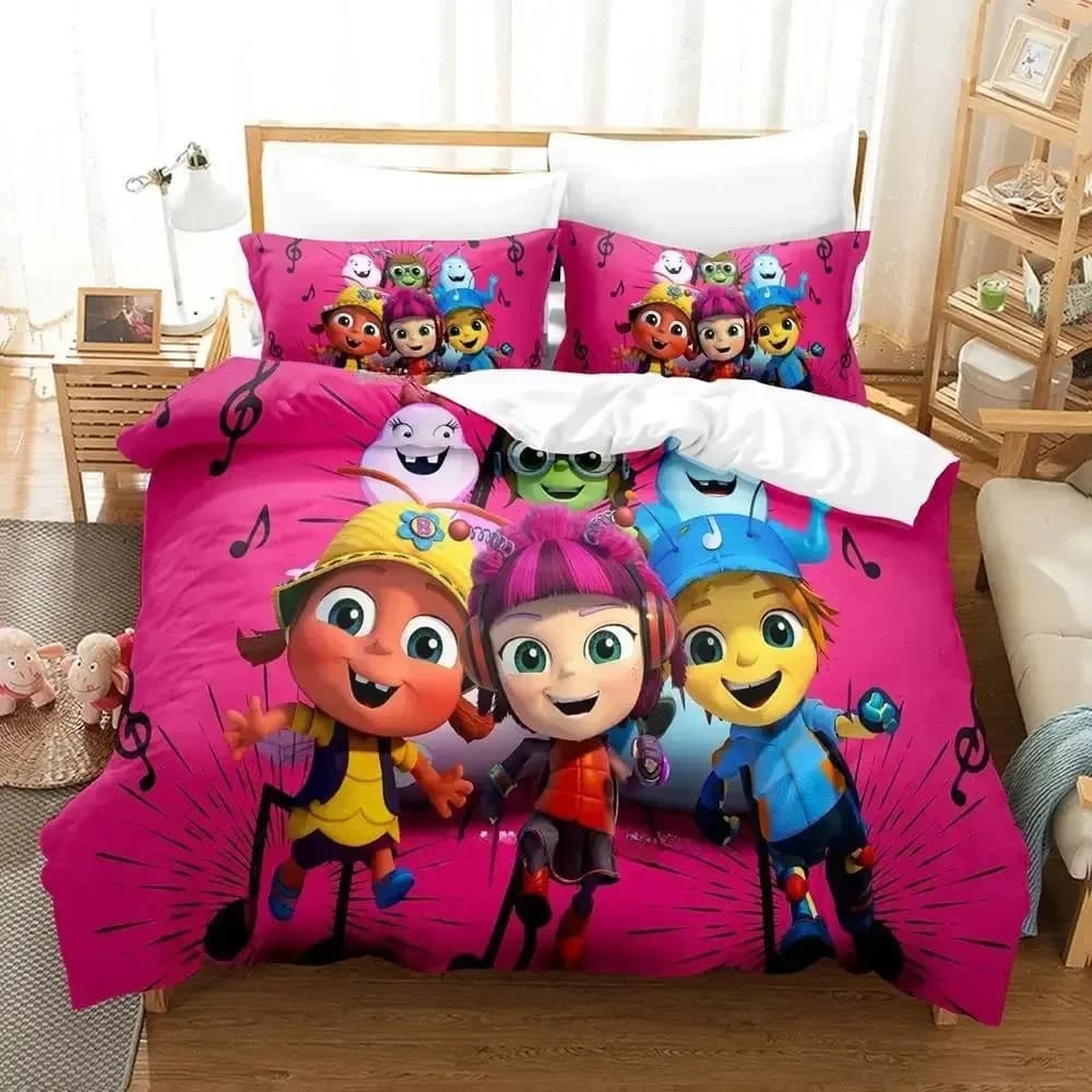 Stampa 3D Anime Beat Bugs Set letto stampato Copripiumino Federa Set biancheria da letto Lenzuolo Copripiumino Completo Queen King Size
