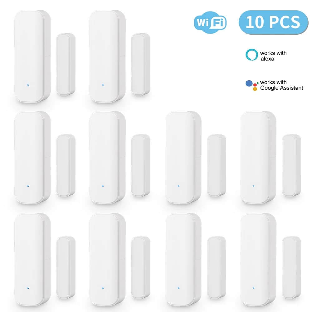 1PC 2PC 5PC 10PCS Wifi Sensore porta Tuya Finestra Sensore di ingresso Sicurezza Antifurto Sensore porta Allarme Vita intelligente Sensore porta magnetica