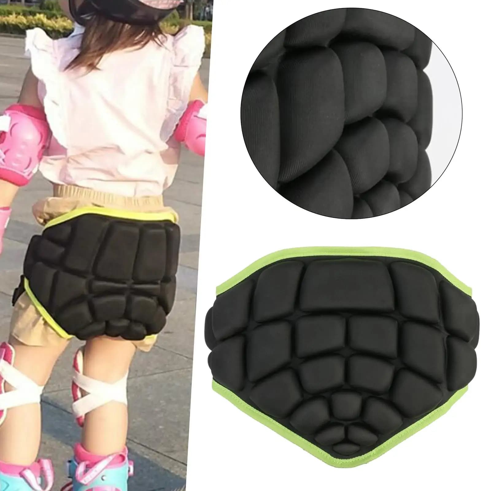 Children Butt and Protection 3D EVA Padded Short Mesh Breathable for Skiing Ice Skating