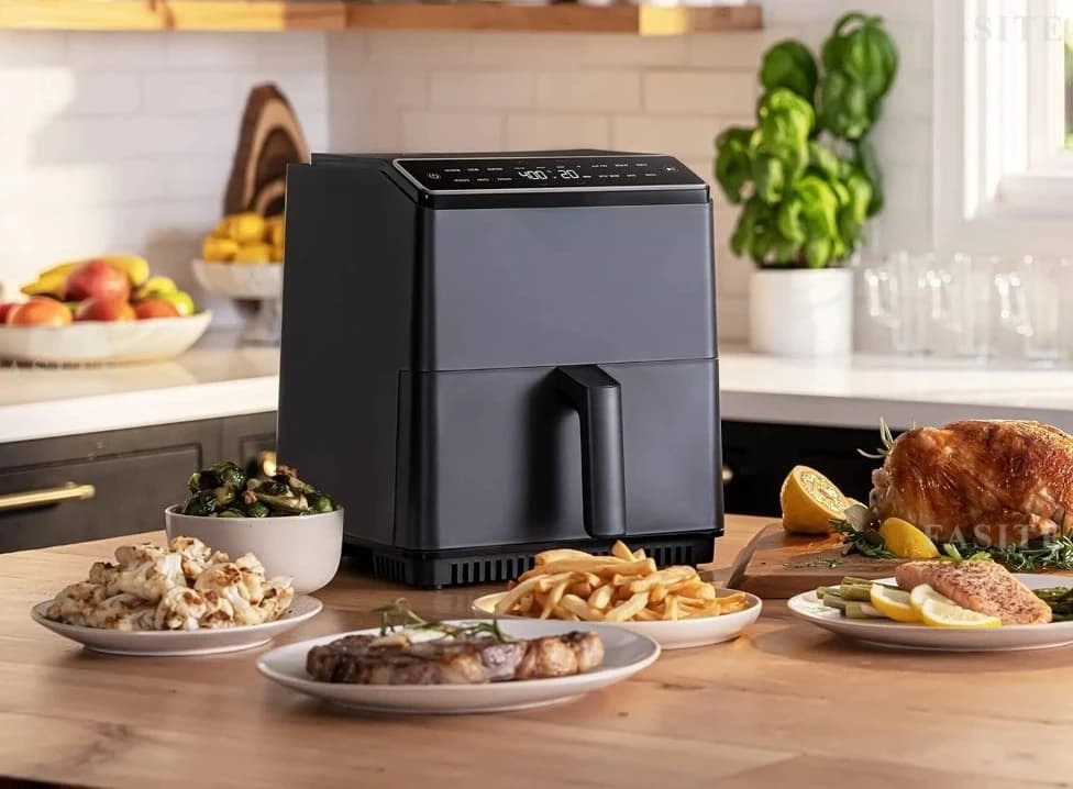 Dual Blaze air fryer, precise time Prevents the occidote, heating regulation for a real frying, bake in the oven, roast and cheerful,