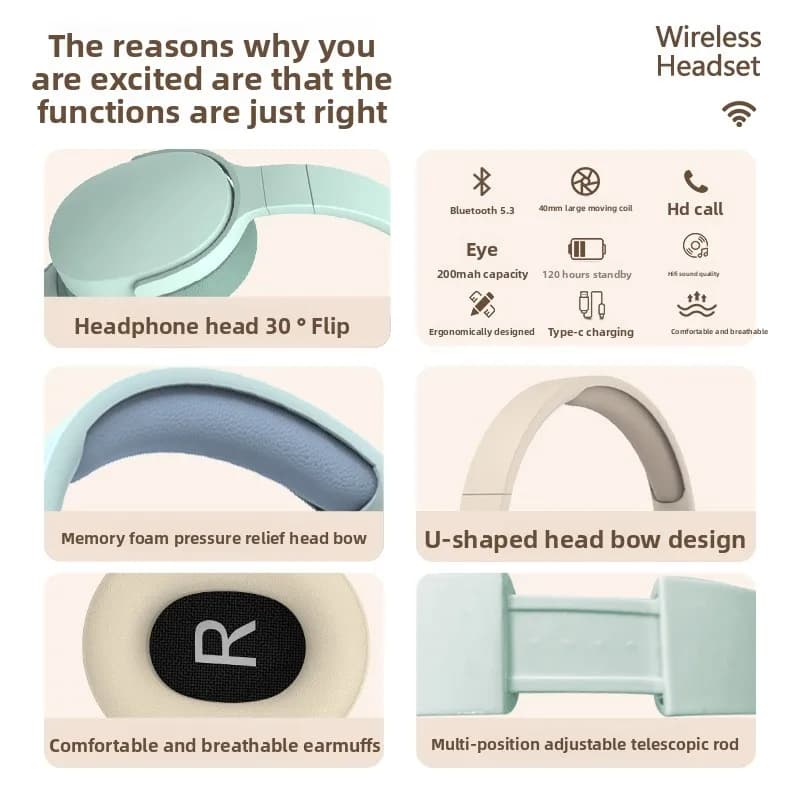 The popular Bluetooth P2961 headphones with integrated microphone, wireless, with long-lasting battery, are suitable for Apple mobile phones.
