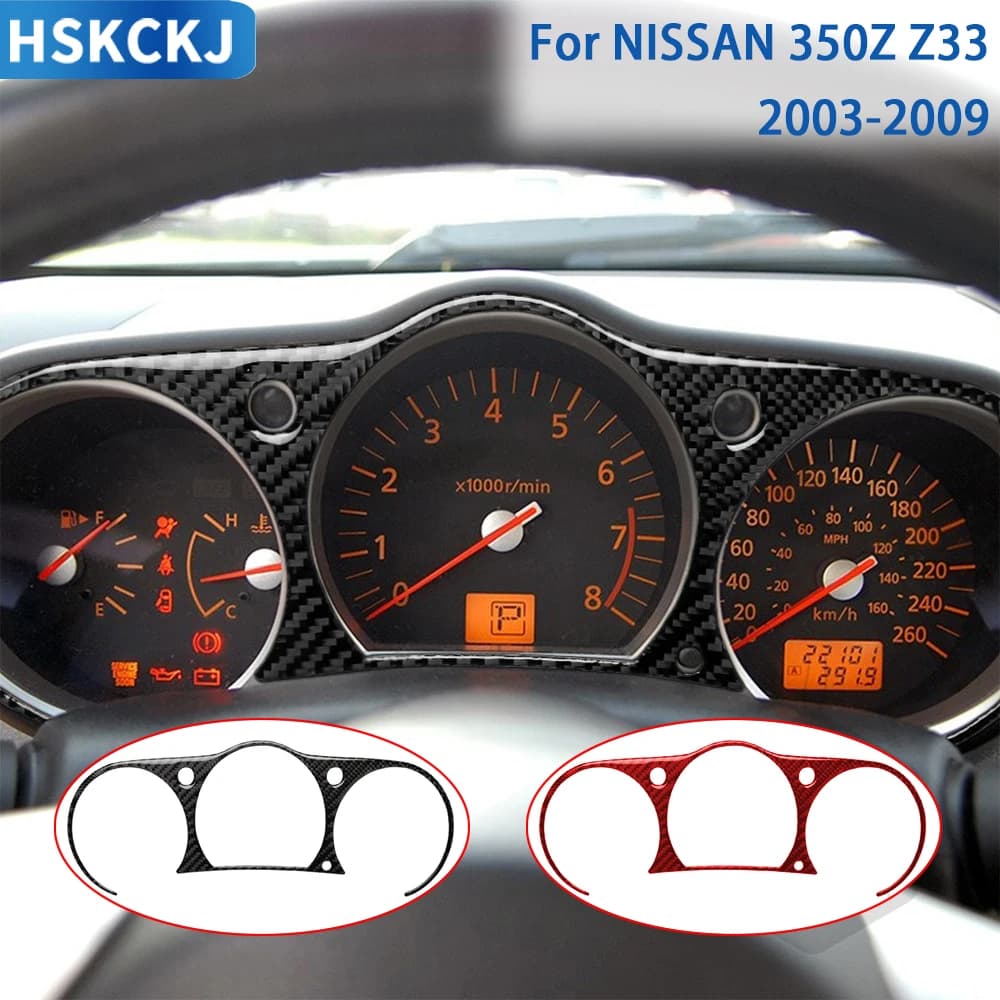 Carbon Fiber Interior For NISSAN 350Z Z33 2003-2009 Accessories Car Dashboard Speedometer Surrounded Frame Trim Sticker