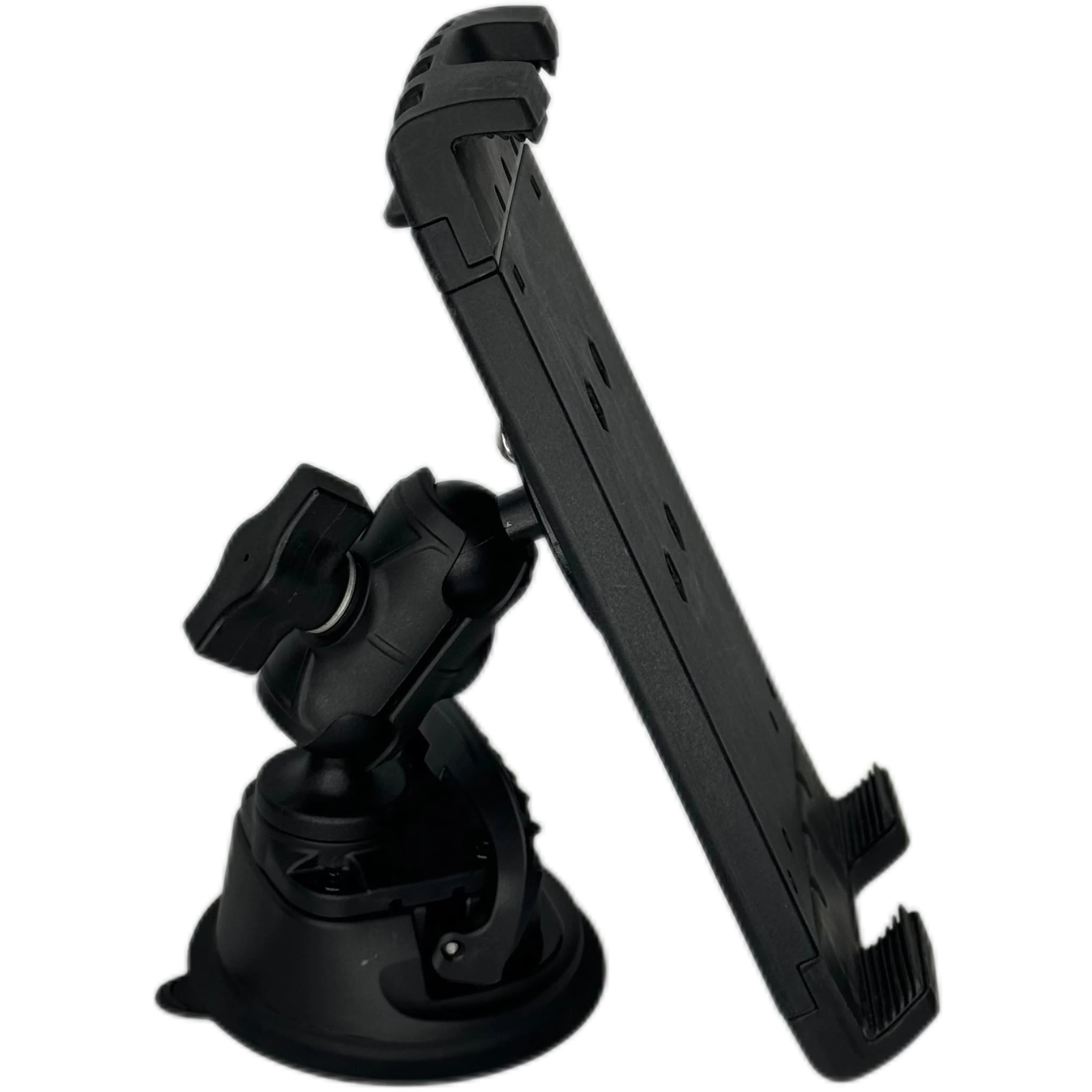 Ventosa universale per tablet di vendita calda per supporto per tablet da 8-14 pollici con braccio a doppia presa da 6 cm e testa a sfera da 1 ''