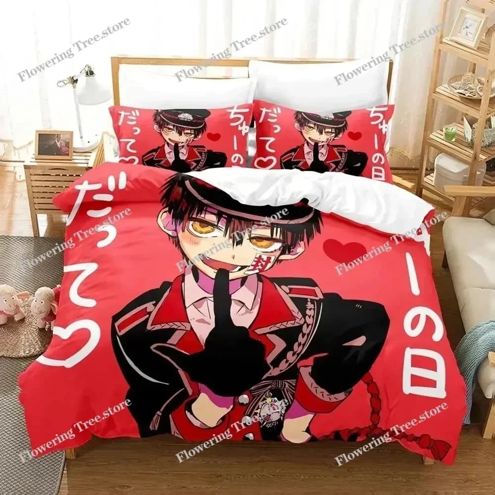 Fashion 3D Printing Anime Toilet-bound Hanako-kun Bedding Set Duvet Cover Sets Comforter Bedding Double Size Adults Kids Gift029