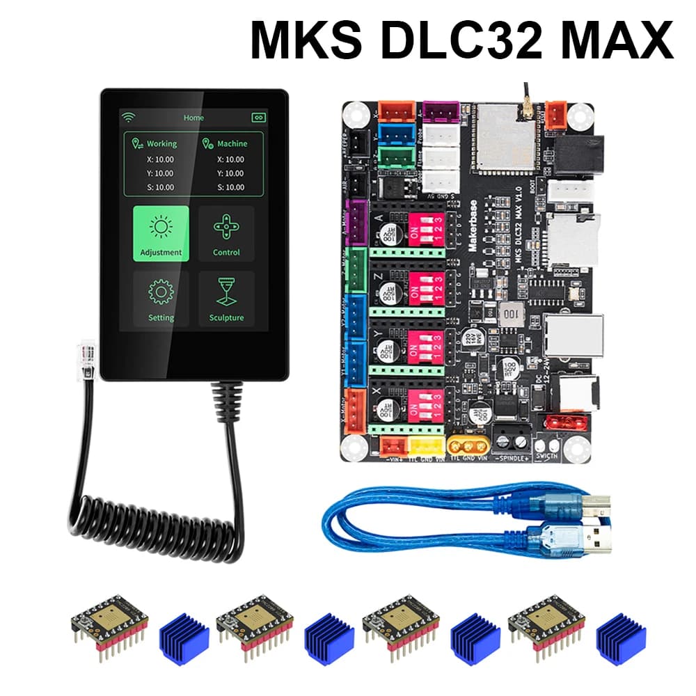 Makerbase MKS DLC32 MAX TMC2209 CNC router card Laser engraving machine 4 axis Grbl controller motherboard for CNC laser engraver