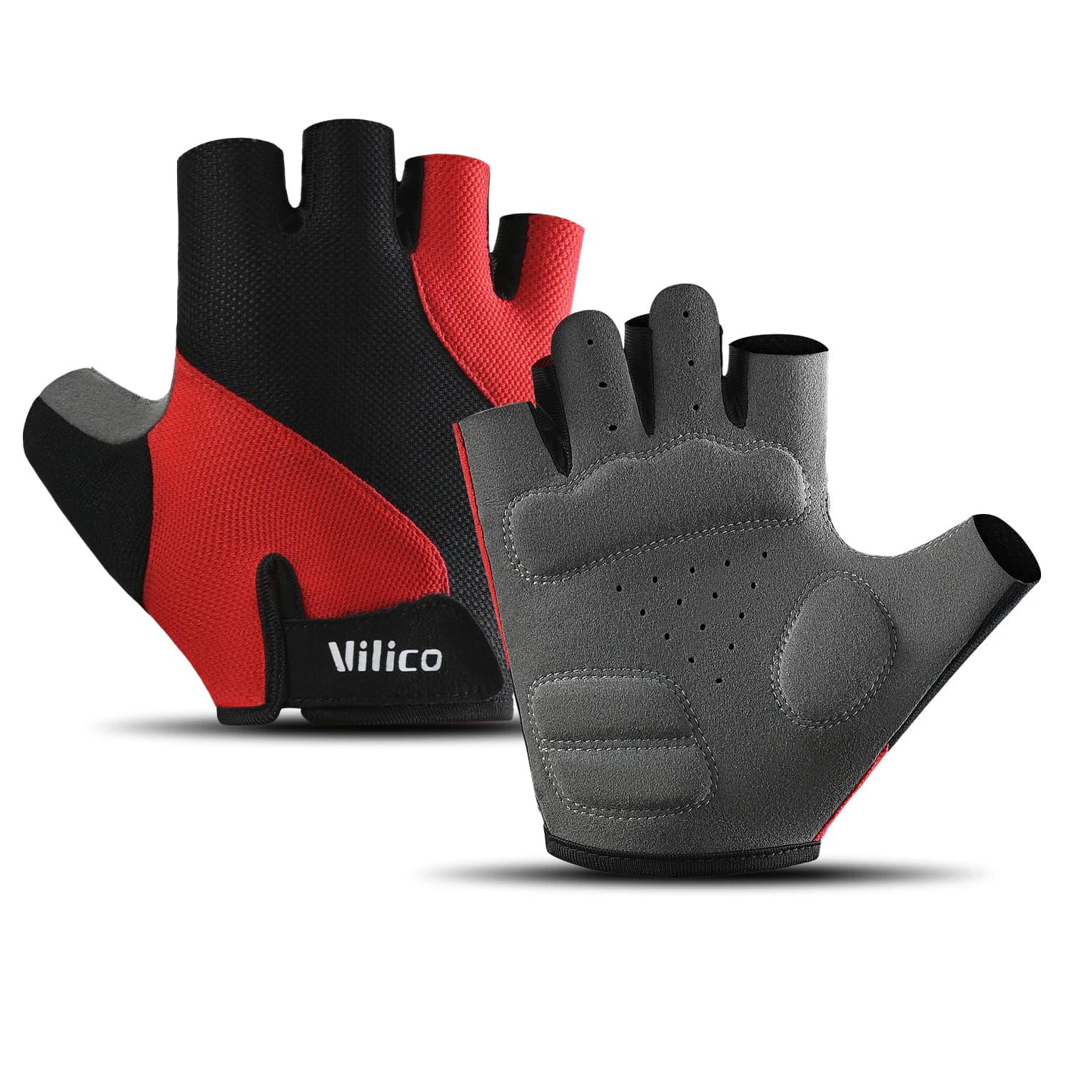 Vilico Cycling Gloves half finger Man Women's Anti-slip Shock Breathable Summer Cycling Gloves Without fingers Sports Gym Exercise Bike