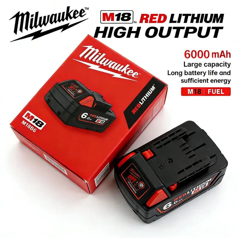 Batteria ricaricabile originale Milwaukee M18 XC18V da 6000mAh per utensili Milwaukee, 18V 48-11-2830 0730-20, celle 21700, batteria M18