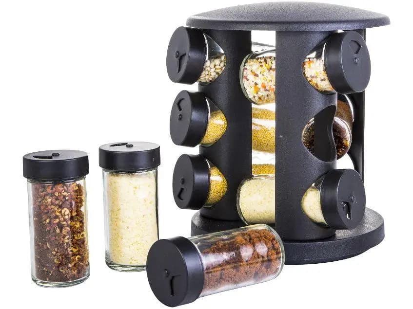 Multi layer rotating seasoning storage rack, countertop seasoning bottle set, salt and sugar seasoning jar storage JJ3807