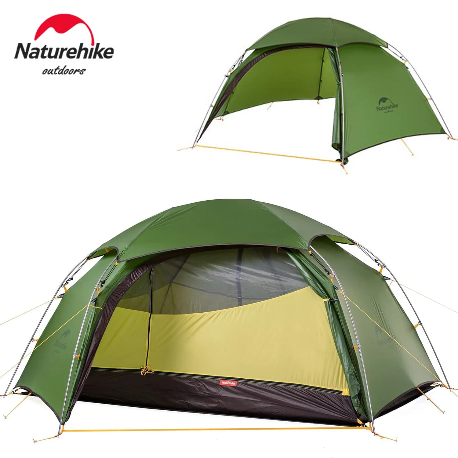 Tenda da campeggio Naturehike Cloud Peak 2 Tenda da campeggio ultraleggera impermeabile Tenda da viaggio per zaino in spalla 4 stagioni per 2-3 persone con cerniera a T