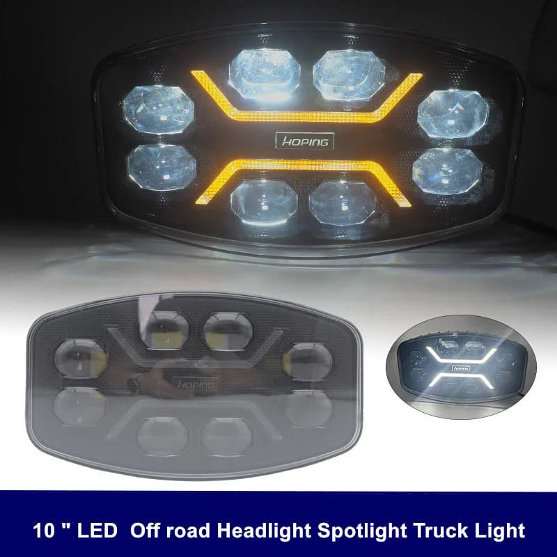 10 "LED auto luce fuoristrada faro faretto camion ausiliario quadrato 60W guida auto flash bianco ambra con ciotola in alluminio