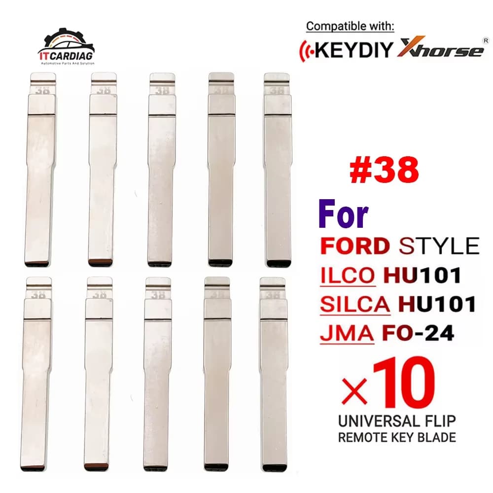 10Pcs/Lot 38# KD HU101 Flip Blank Car Key Blade for Ford Focus MK3 Mondeo Explorer Kuga Fiesta for KD KEYDIY VVDI Xhorse Remote