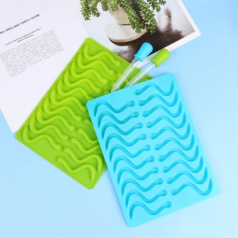 Stampo in Silicone per Ghiaccio a Forma di Lombrico, Creativo e di Grado Alimentare