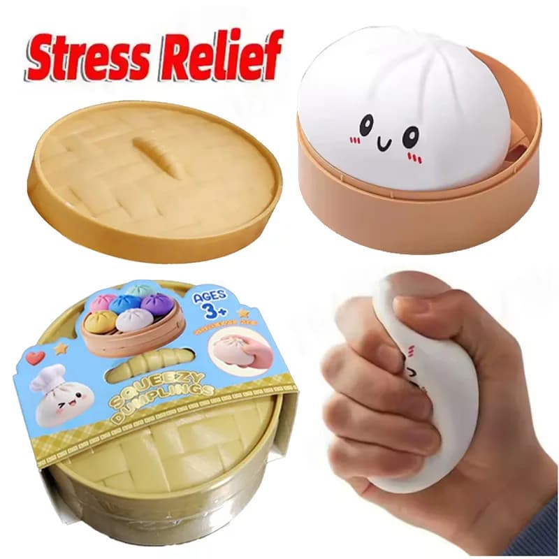 Palline Antistress a Forma di Raviolo, Giocattoli Riutilizzabili a Bassa Resilienza per Decompressione, Decorazione Unica per la Casa e Regalo, Palline Morbide a Forma di Impasto