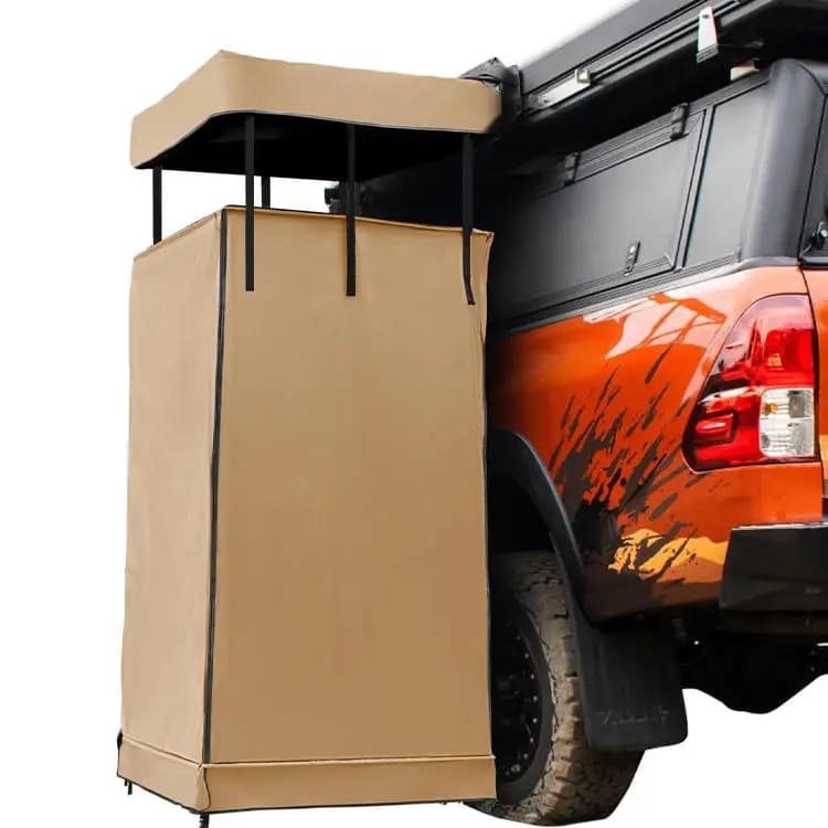 Portable Vehicle-Attached Shower Tent Privacy RV Car-Side Awning Camp Shower Tent with Roof