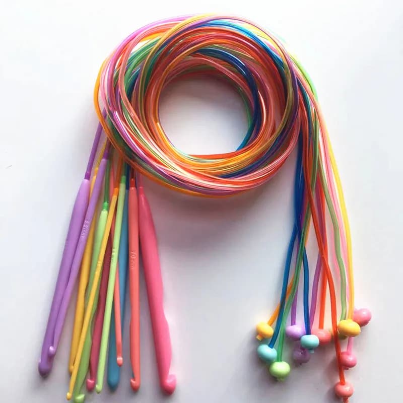 12 Pz/set Tubo Elastico di Plastica Colorato Afghano Tunigino Tappeto Uncinetti Aghi per Tessitura 120 cm Strumento di Maglia Maglione Aghi