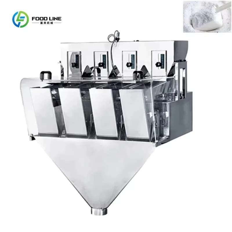 Automatic 4 Head Linear Weigher Filling Machine for Detergent Coffee Protein Milk Powder Packaging Custom