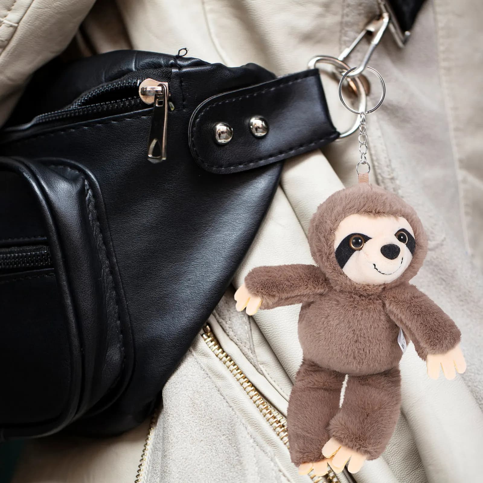 Portachiavi con ornamento a forma di bradipo, morbido peluche in cotone PP, ciondolo per borsa, simpatico animale, ciondolo per zaino, decorazione a cartone animato