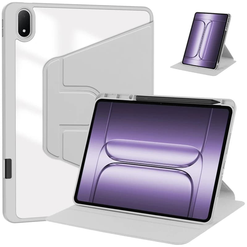 Coque per Oneplus Pad 3 Custodia con portapenne Girevole a 360 gradi in acrilico trasparente Tablet rigido Funda per OnePlus Pad 3 Custodia da 13,2 pollici