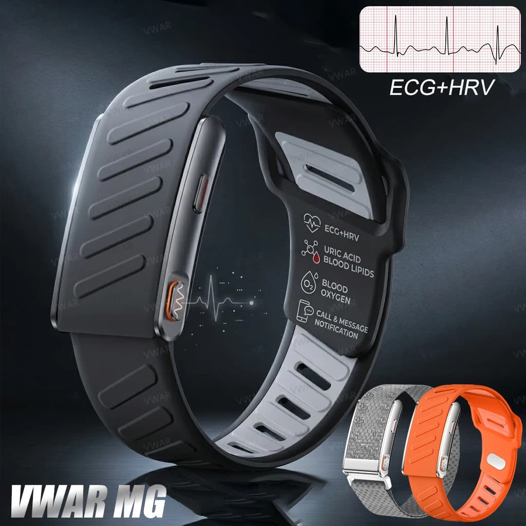 VWAR MG Fitness Tracker with AI Analysis of Body Composition, Smart Band for Health, ECG+PPG, Urico Acid, Lipidi, Blood Pressure, Oxygen in Blood, Smartwatch 2026
