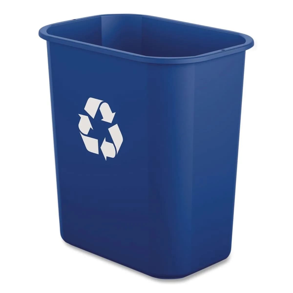 3 Gallon Recycling Bin for Desk, Blue Plastic Trash Can with Easy-Clean Design for Office