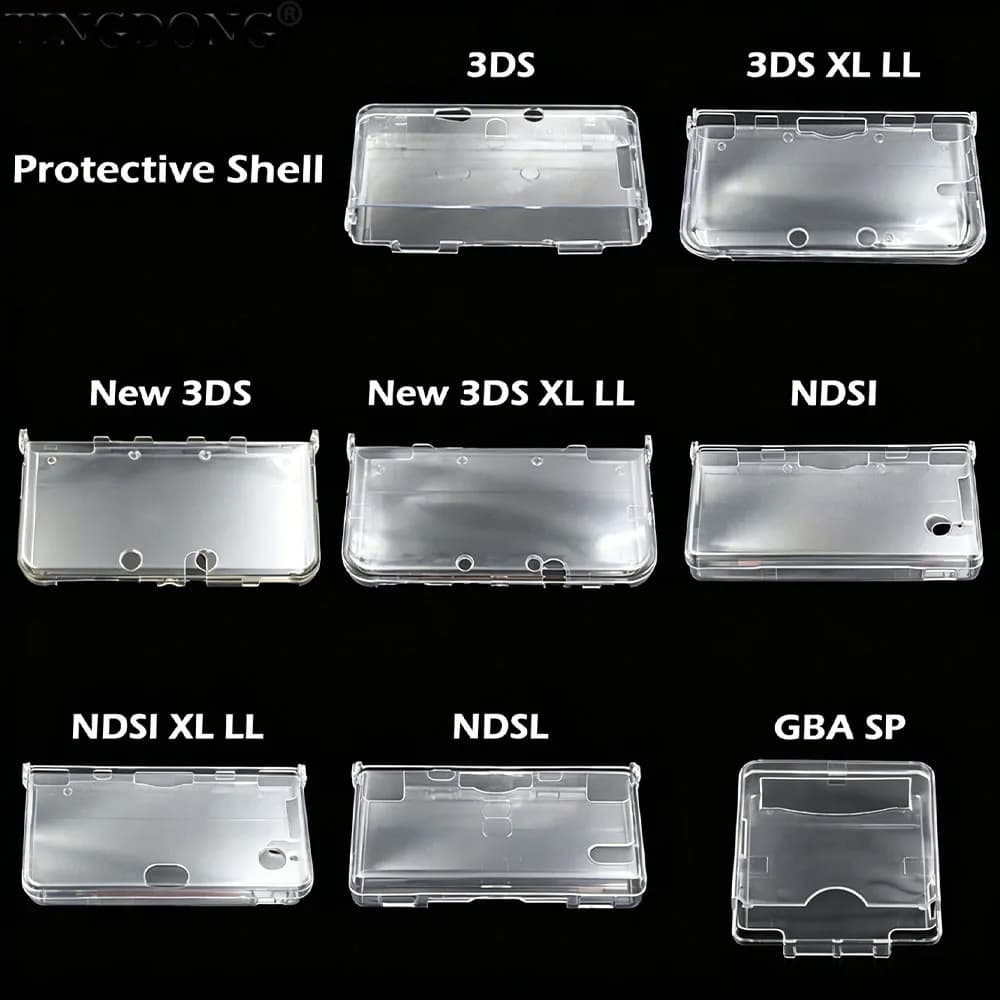 Crystal Clear Plastic Protective Hard Shell Case Cover for GBA SP NDSL DSI NDSi XL 3DS XL New 3DS XL LL - Durable Console Skin C