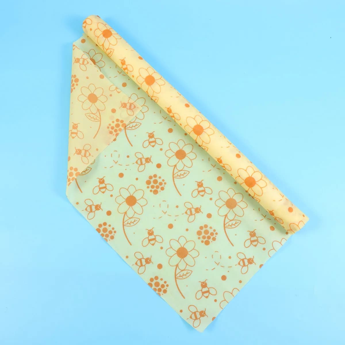 1 Roll Beewax Food Wraps Organic Cotton Reusable Food Preservation Cloth Household Beeswax Wrap for Fruits Vegetables Cheese