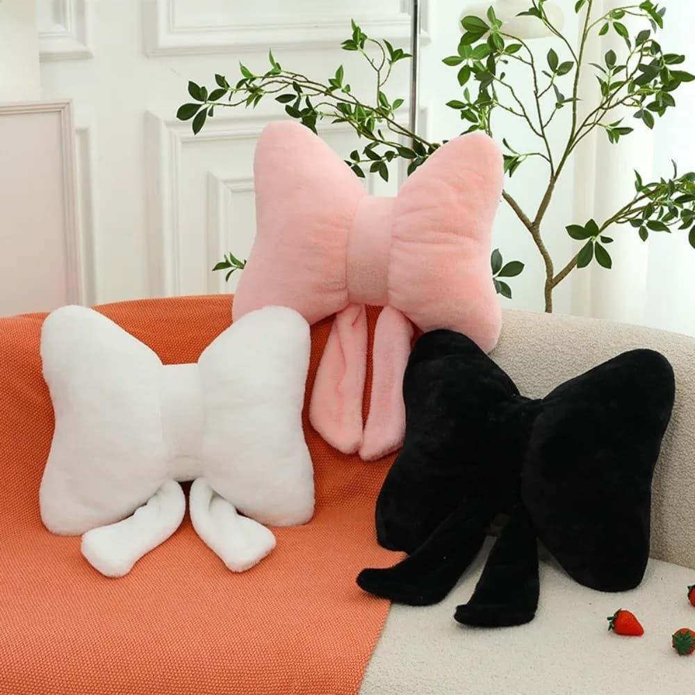 Nuovo Cuscino Decorativo 30/40cm con Fiocco, Morbido Cuscino Lombare, Cuscino Morbido per Divano