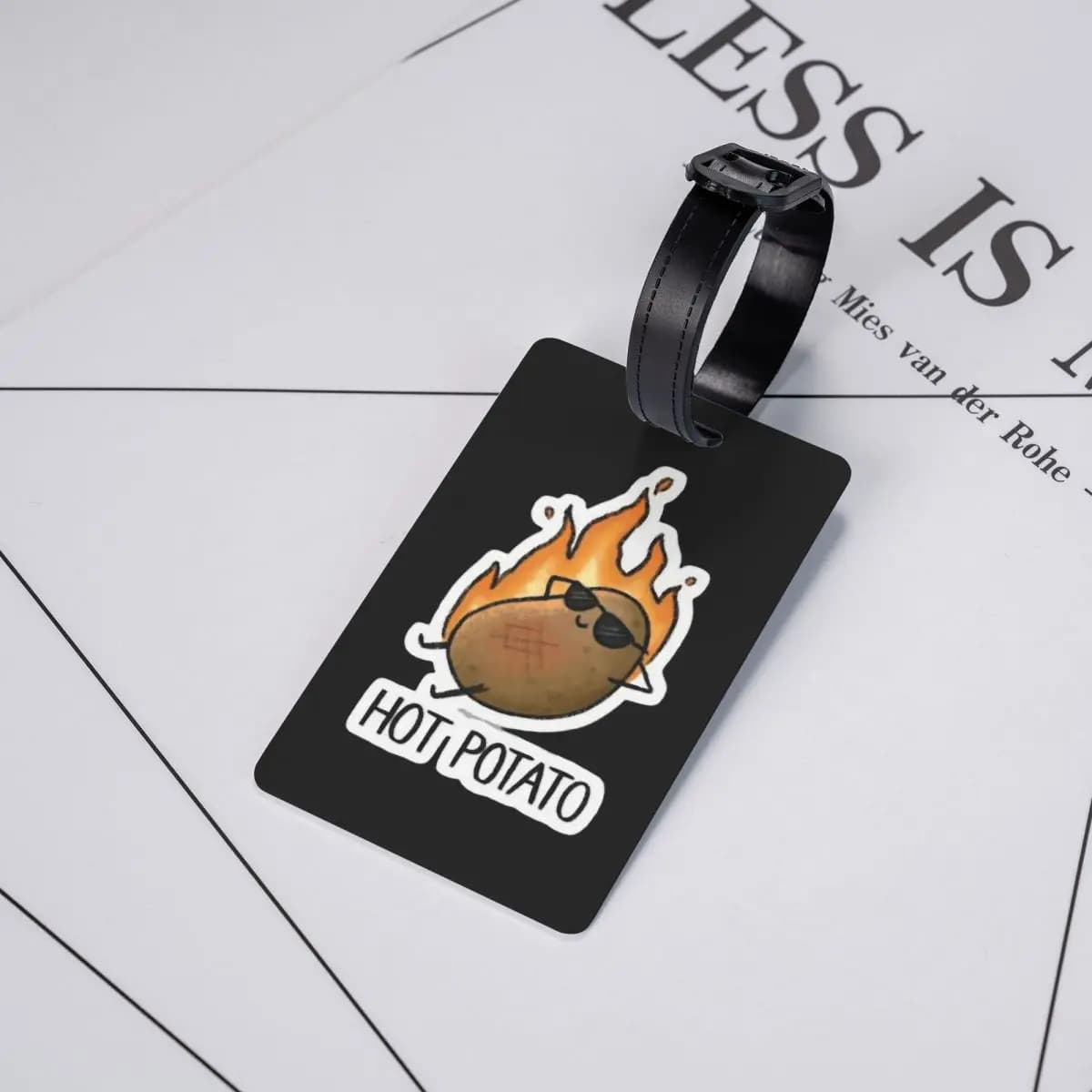 Etichette per Bagagli Fisher Potato, Accessori per Valigie, Targhette per Bagagli da Viaggio, Porta Etichette con Nome e Indirizzo