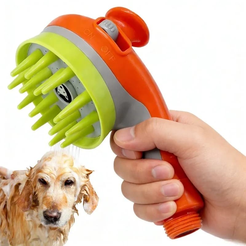 Doccia per Animali Domestici con Spruzzatore, Strumento per il Lavaggio del Cane, Ugello Pressurizzato, Generatore di Schiuma, Adattatore per Rubinetto Rinforzato e Durevole, per la Toelettatura degli Animali